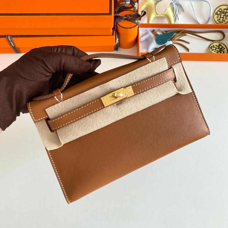 Hermes Kelly Mini First Generation 22SW CK37 Gold Brown Gold Buckle